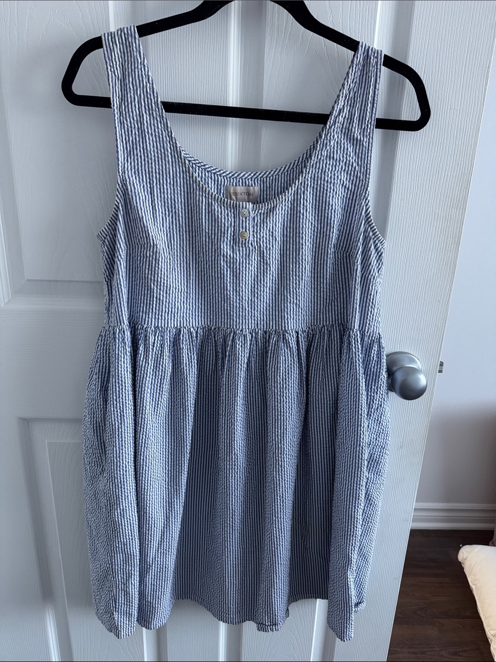Brixton Blue & White Striped Sleeveless Mini Dress